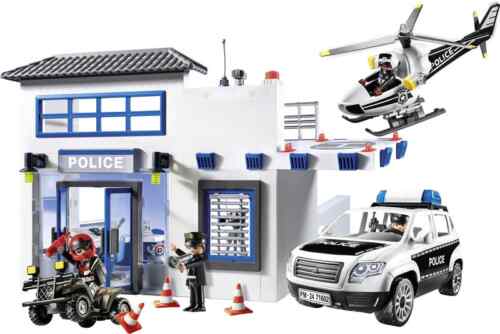 Playmobil Αστυνομικό Τμήμα Με Περιπολικό Και Ελικόπτερο (71602)