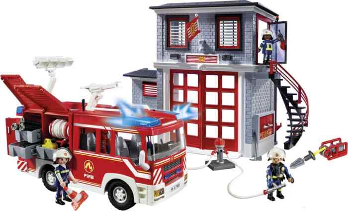 Playmobil Αρχηγείο Και Όχημα Πυροσβεστικής (71603)